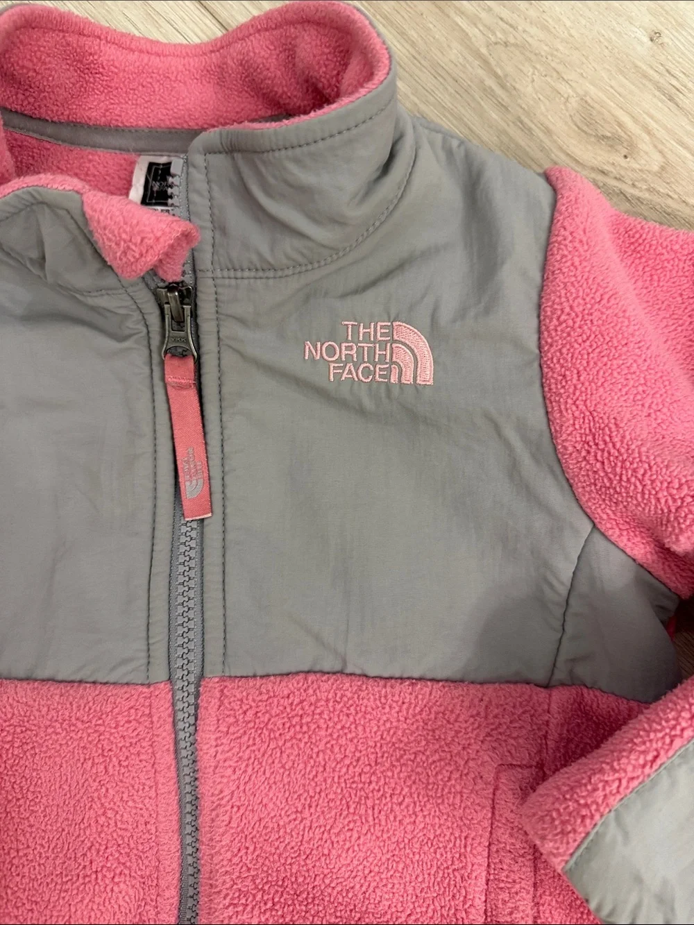 The North Face Toddler Pink Gray Fleece Zip Jacket Size 3T